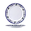 blue white melamine plates